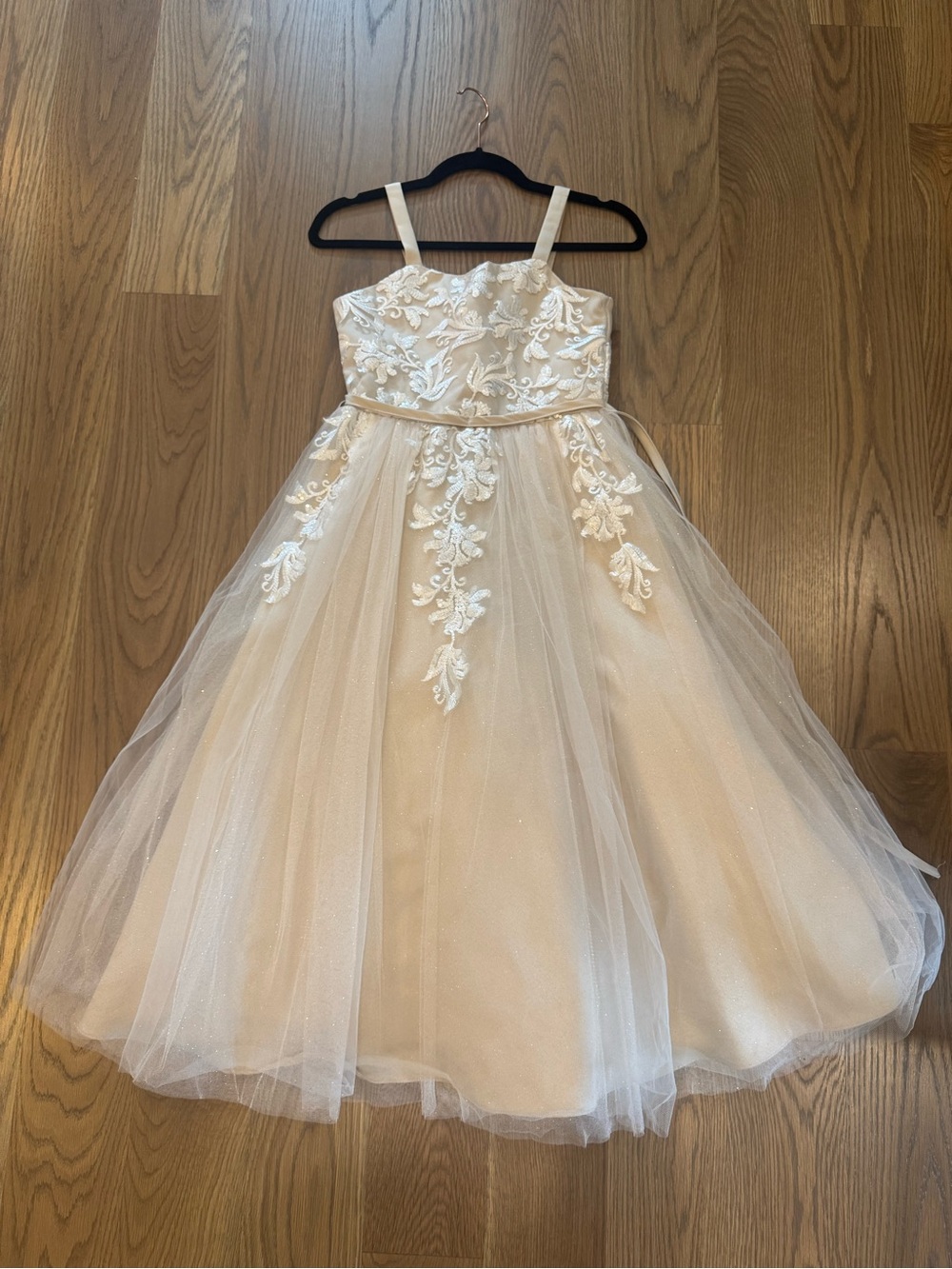 Ivory Embroidered Tulle Flower Girl Dress size 10